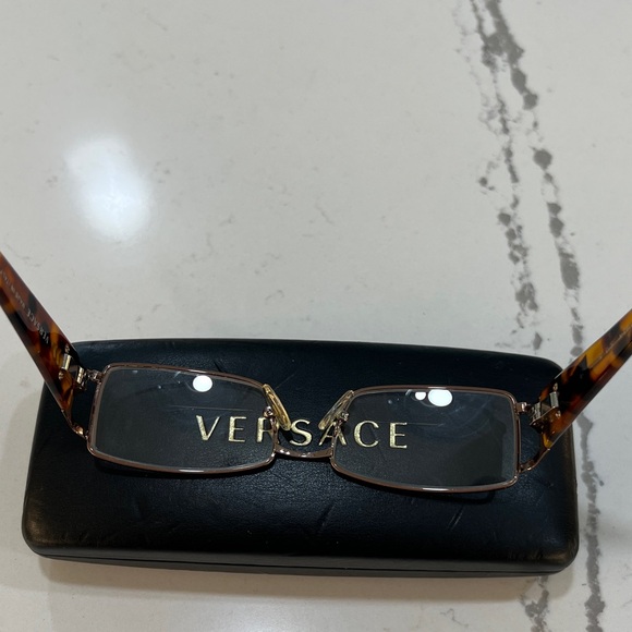 Versace Eyeglasses Frame Rose Gold and Tortoise